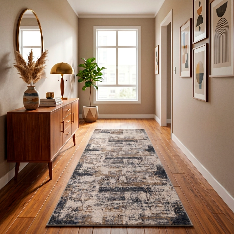ALFOMBRA MAGNIFICENT 080X240 T879A CREAM / D.BLUE - 1