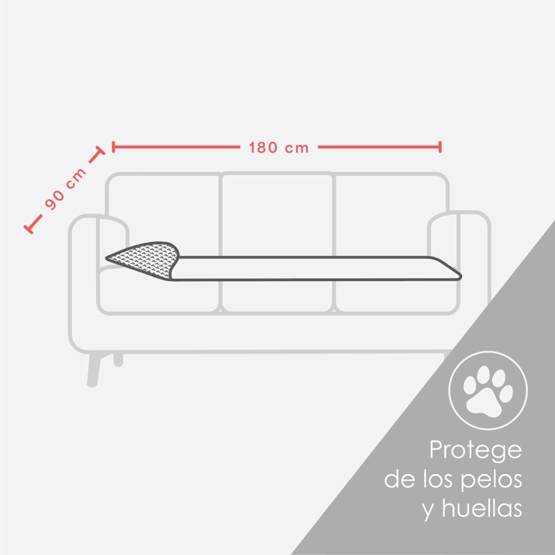 PROTECTOR SOFA ANTIDESLIZANTE 90X180 GRIS - 2