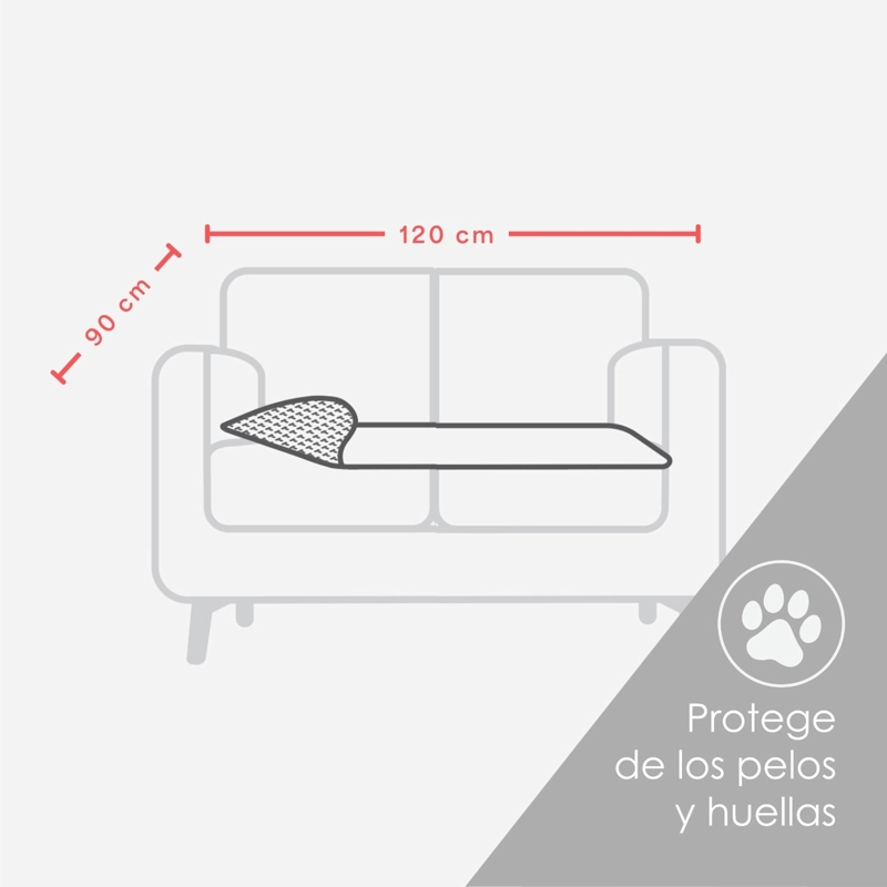 PROTECTOR SOFA ANTIDESLIZANTE 90X120 CAFE - 2