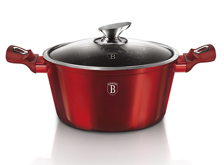 OLLA CACEROLA 6,1 LITROS LINEA GOURMET PREMIUM COLOR ROJO - 1