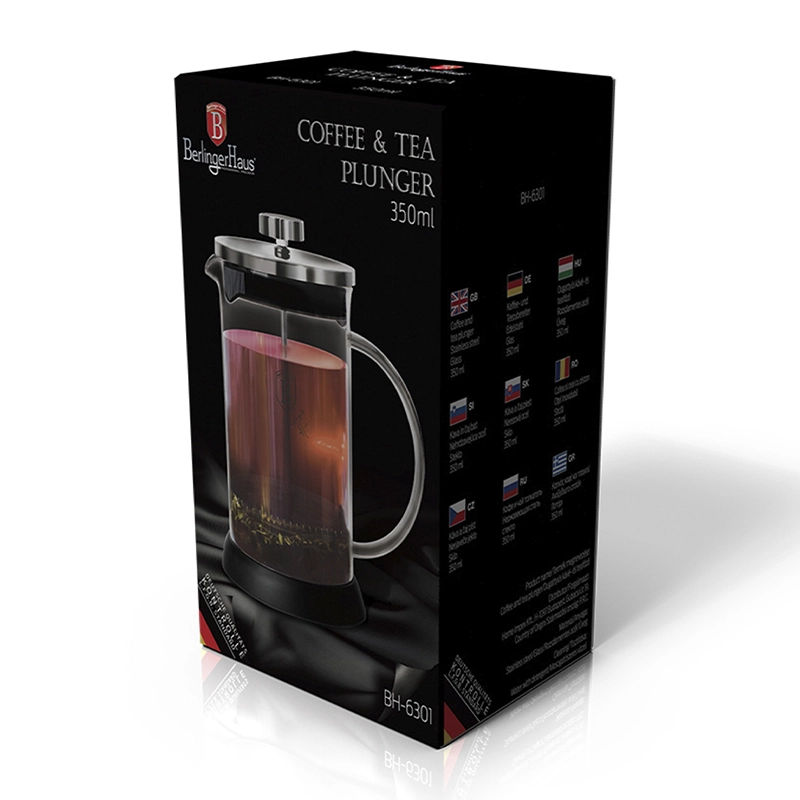 Cafetera Francesa 350 ml Berlinger Haus, línea black silver collection, Acero inoxidable. - 2
