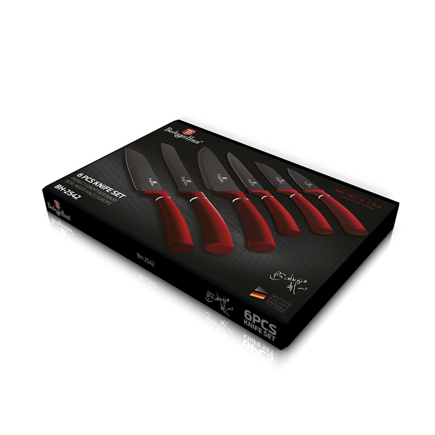 SET DE CUCHILLOS 6 PZS, BERLINGER HAUS – LINEA BURGUNDY EDITION, COLOR ROJO. ACERO INOXIDABLE - 4