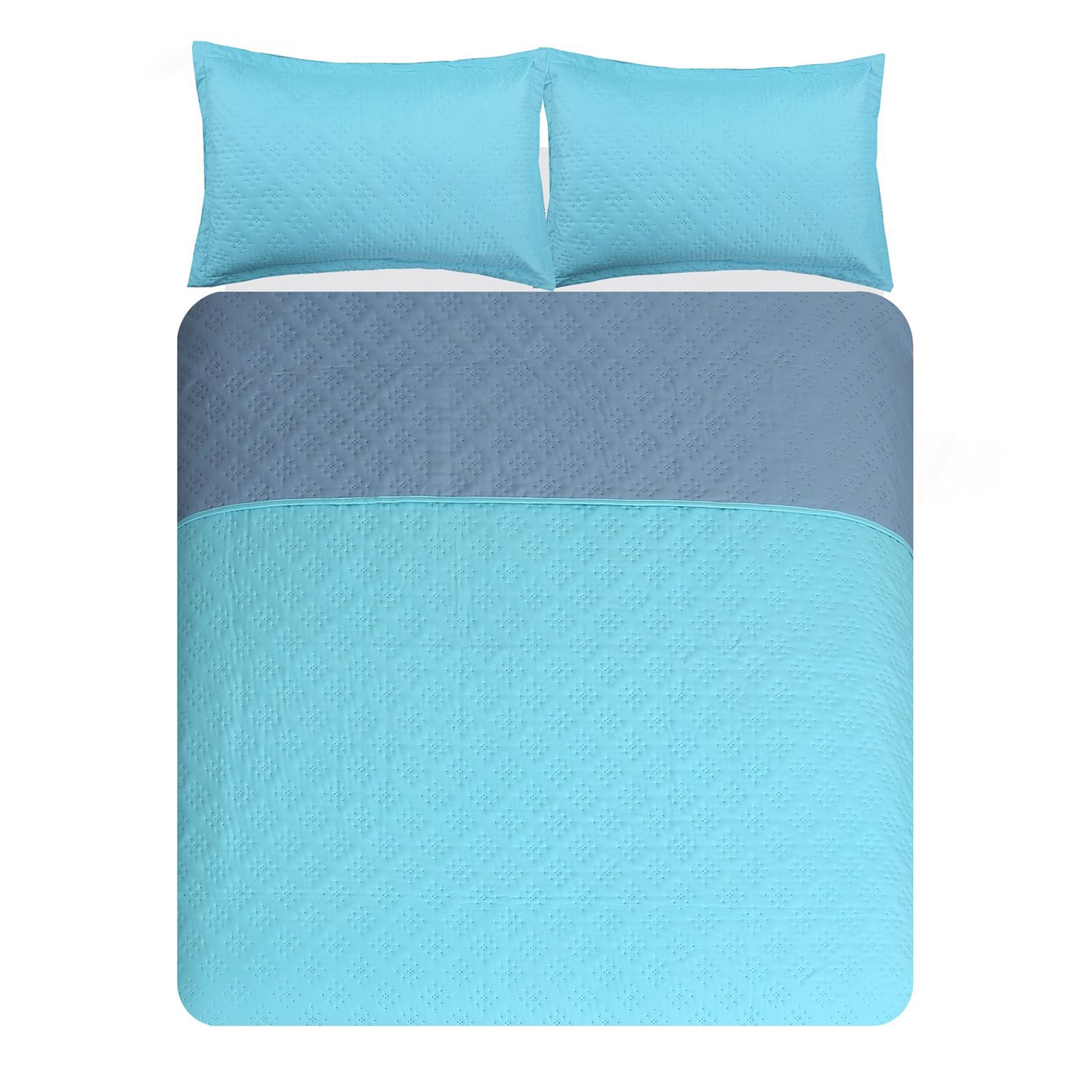 CUBRECAMA B&B CELESTE LISO QUILT 1.5 P - 2