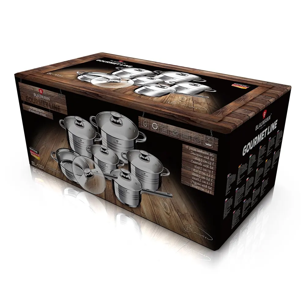 BATERIA DE COCINA 12 PZS GOURMET LINE ACERO INOXIDABLE - 3