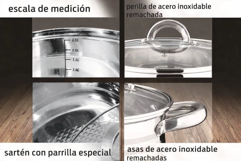 BATERIA DE COCINA 27 PZS GOURMET LINE ACERO INOXIDABLE - 2