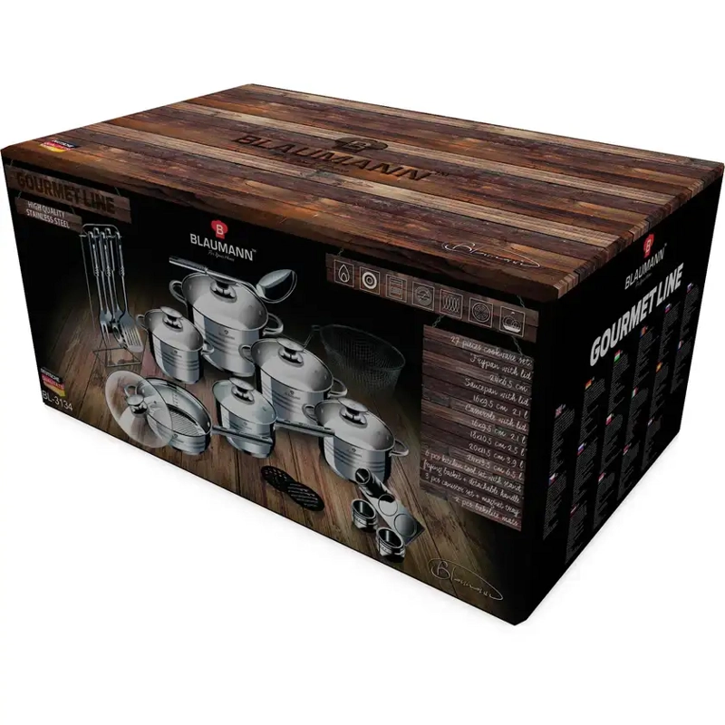 BATERIA DE COCINA 27 PZS GOURMET LINE ACERO INOXIDABLE - 3