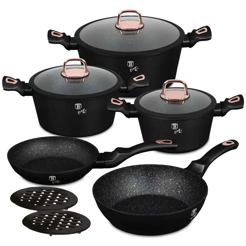 BATERIA DE COCINA 10 PZS BLACK ROSE COLLECTION ANTIADHERENTE - 1