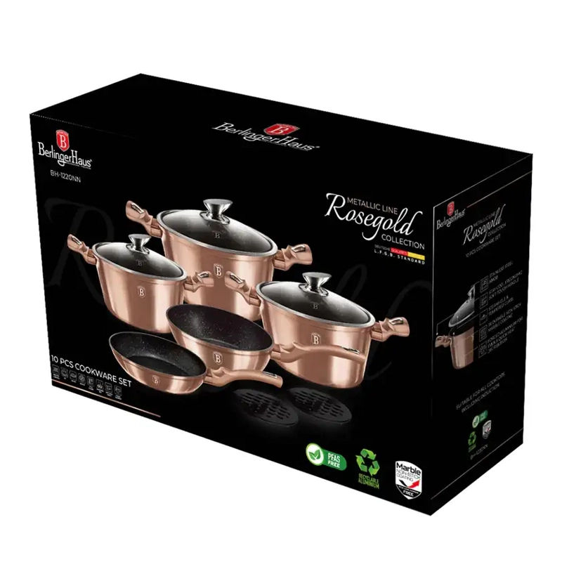BATERIA DE COCINA 10 PZS COPPER METALLIC LINE ANTIADHERENTE - 2