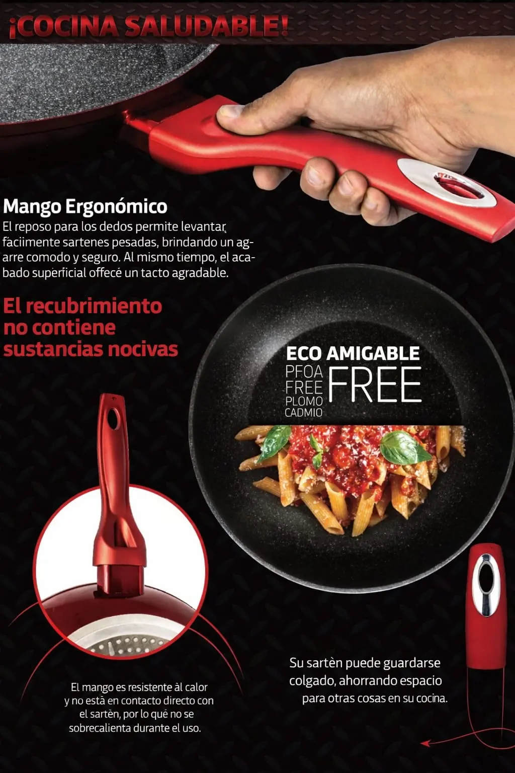BATERIA DE COCINA 15 PZS METALLIC BURGUBDY EDITION ANTIADHERENTE - 3