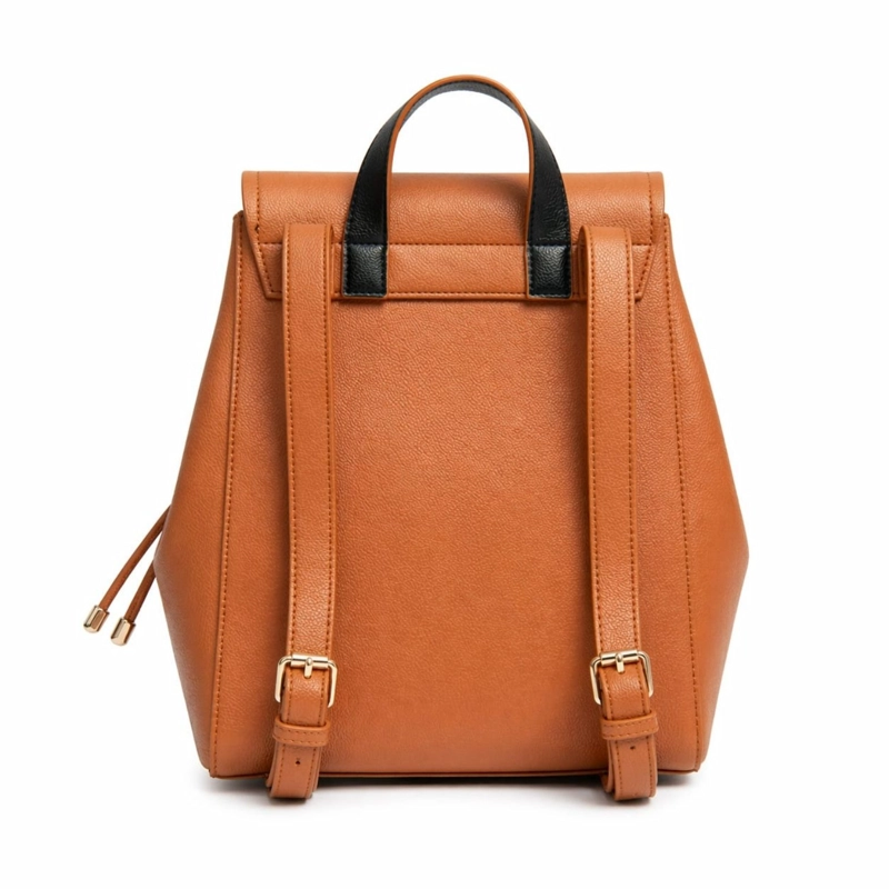 MOCHILA CON SOLAPA CAFE CLARO 30X27X15 - 3