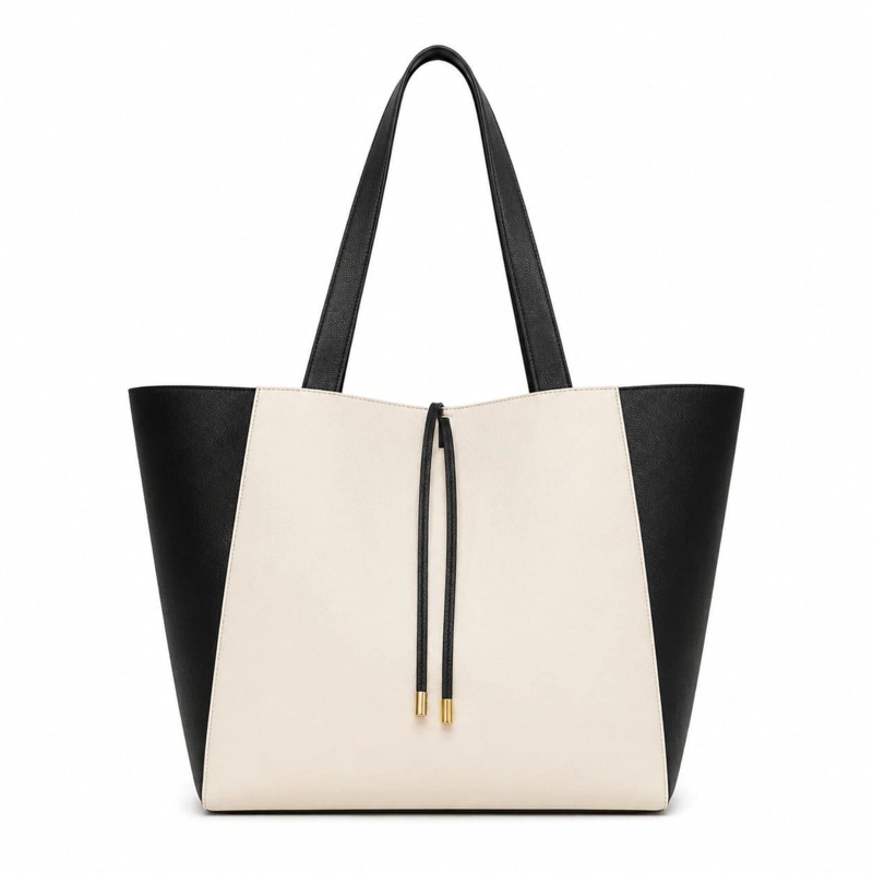 CARTERA BLANCO CON NEGRO 55X30X15 - 3