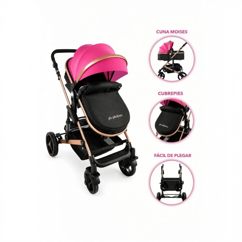 COCHE TRAVEL SYSTEM FJ ROSADO PIKABOO - 4