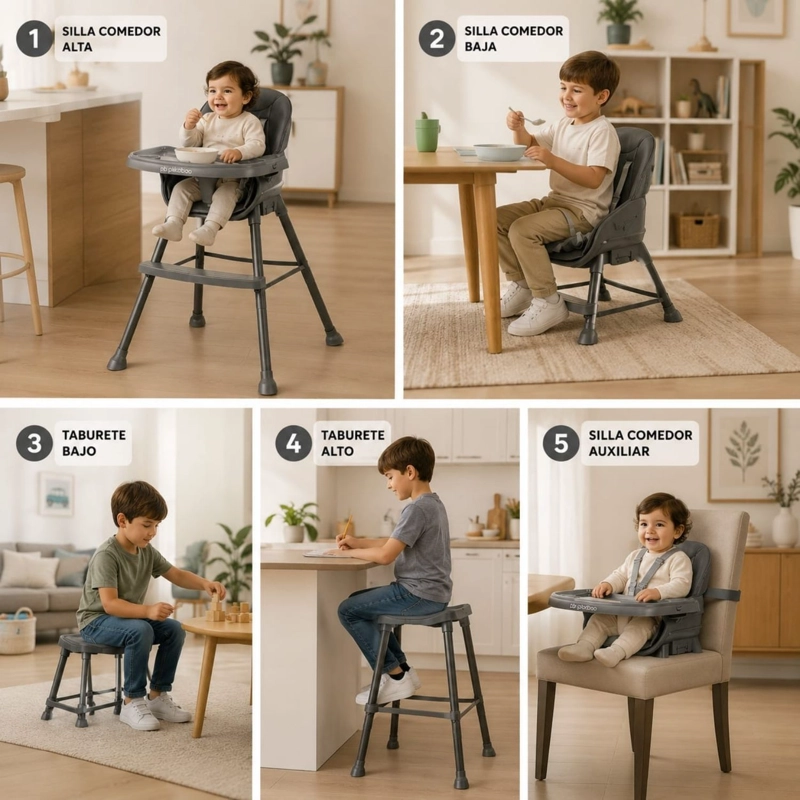 SILLA DE COMER PARA BEBES 5 EN 1 JAZZ TURQUESA PIKABOO - 4