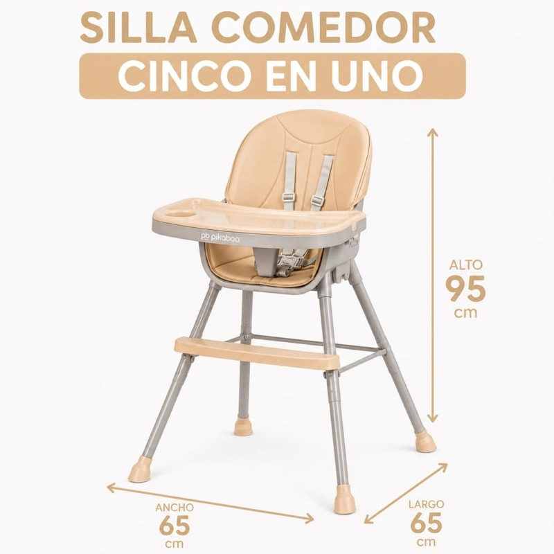 SILLA DE COMER PARA BEBES 5 EN 1 JAZZ ROSADO PIKABOO - 2