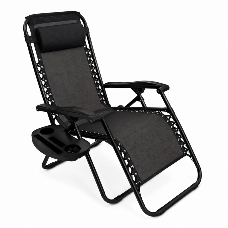 SILLA DE REPOSERA RECLINABLE PORTATIL BLACK-B-1 PARA PLAYA Y CAMPING - 1