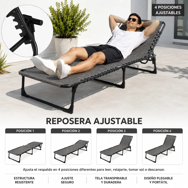 REPOSERA PLEGABLE CAMPING POLIURETANO FOAM PAD GRIS - 3