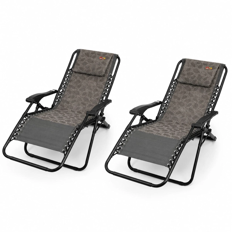 PACK DE 2 SILLA REPOSERA VERDE ESTAMPADO PLAYA Y CAMPING - 2