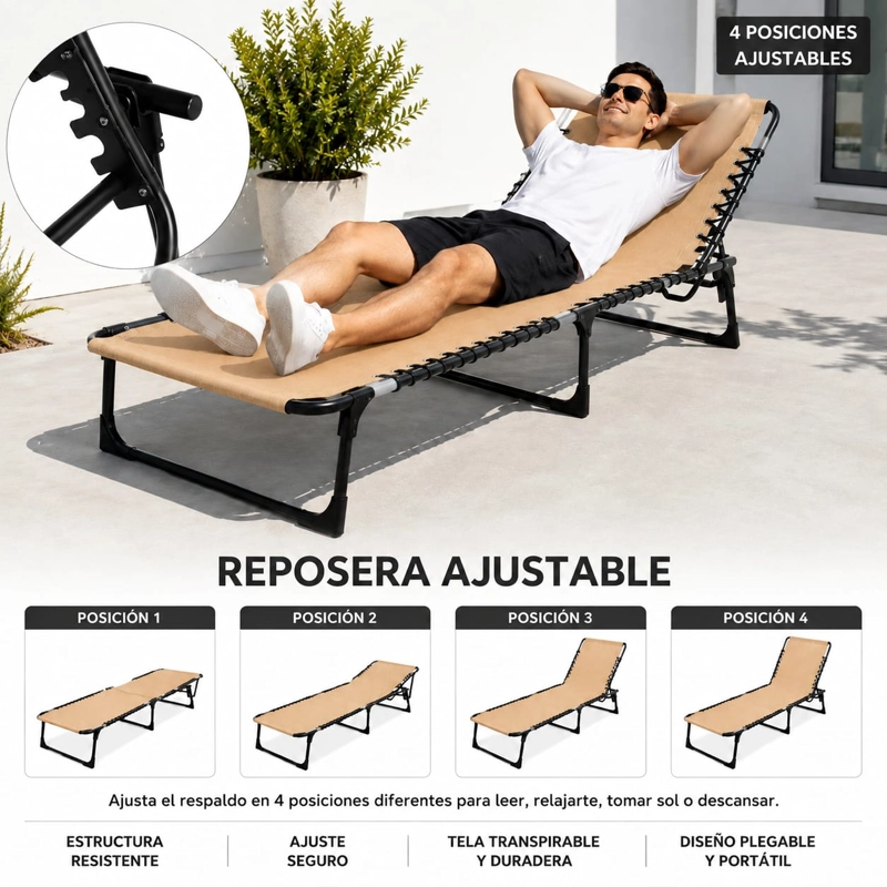 REPOSERA PLEGABLE CAMPING POLIURETANO FOAM PAD BEIGUE - 3
