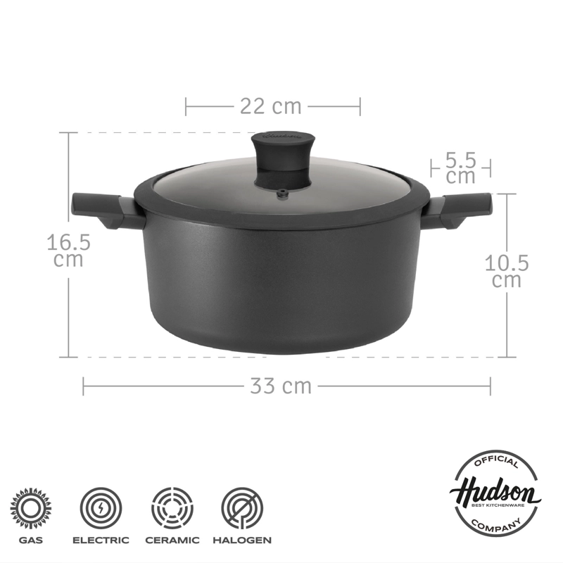 CACEROLA DE ALUMINIO CON ANTIADHERENTE 22 CM DAILY COLOR NEGRO DAY06 - 1