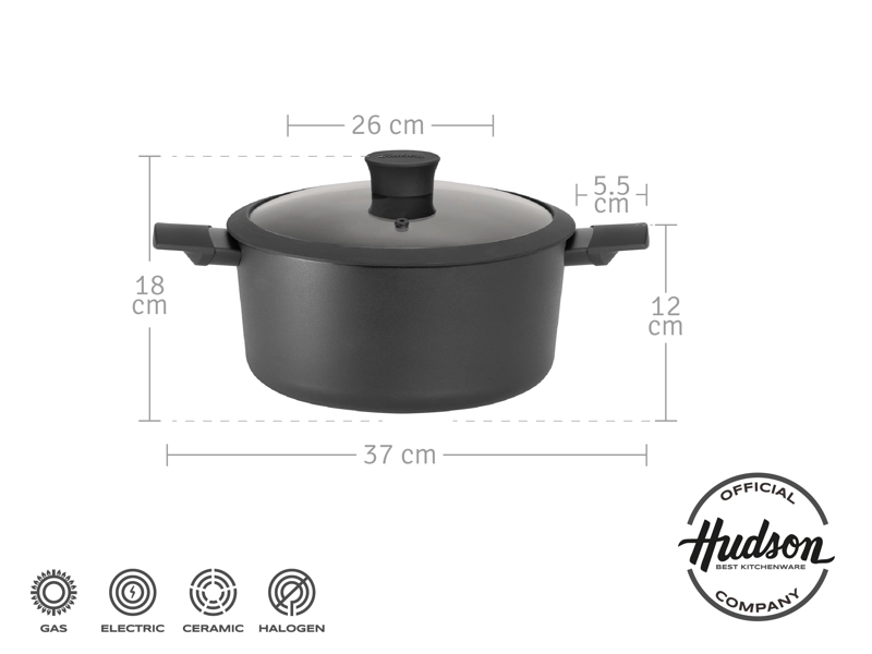 CACEROLA DE ALUMINIO CON ANTIADHERENTE 26 CM DAILY COLOR NEGRO DAY08 - 3