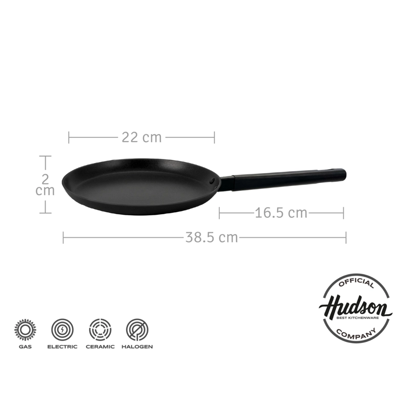 PANQUEQUERA DE ALUMINIO C/ANTIADHERENTE DE 22CM COLOR NEGRO DAY22 - 6