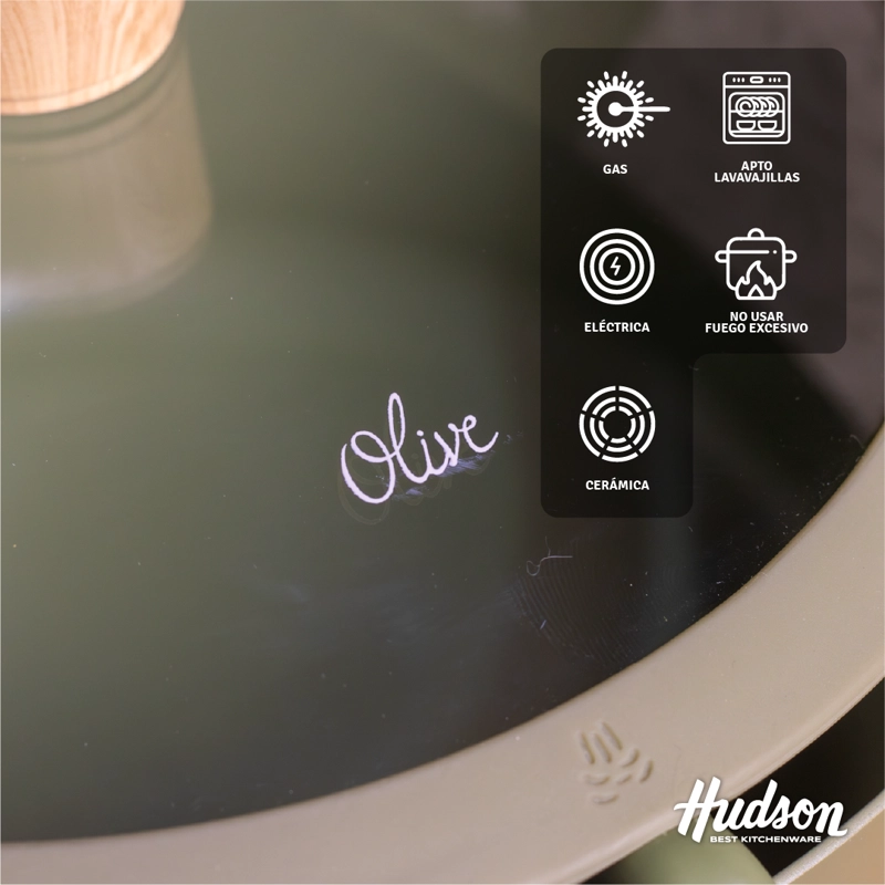 BATERIA DE COCINA HUDSON 5 PIEZAS ANTIADHERENTE ALUMINIO VERDE OLI01 - 4