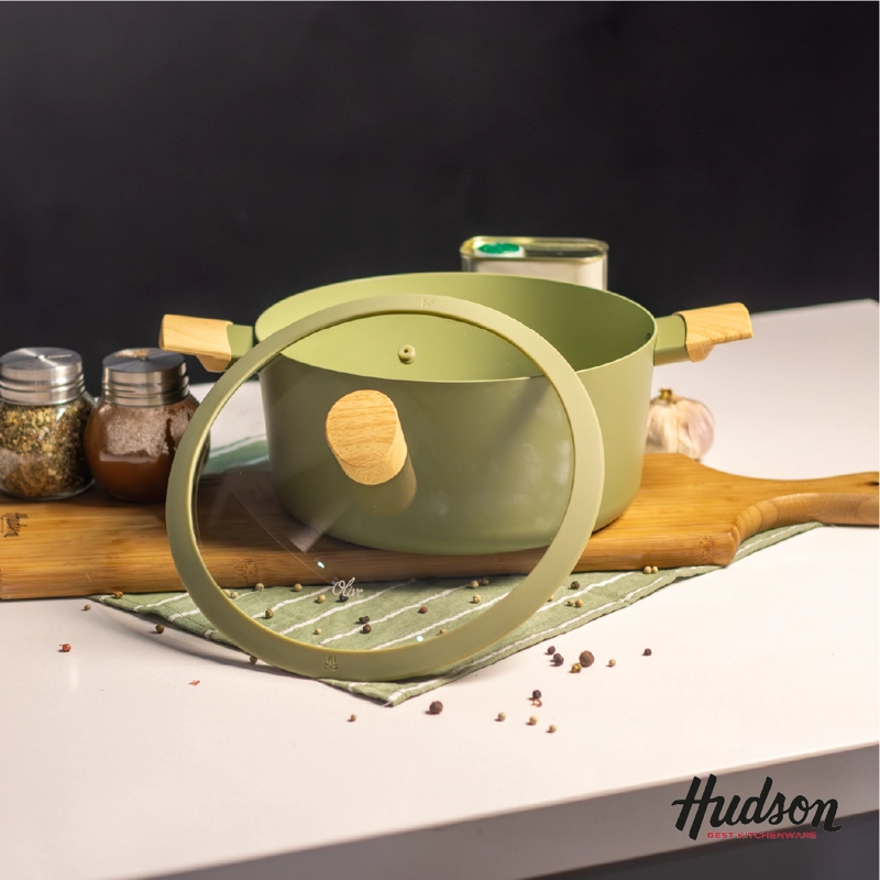 OLLA HUDSON OLIVE 24 CM CON ANTIADHERENTE 4.2 L COLOR VERDE OLIVA OLI05 - 2