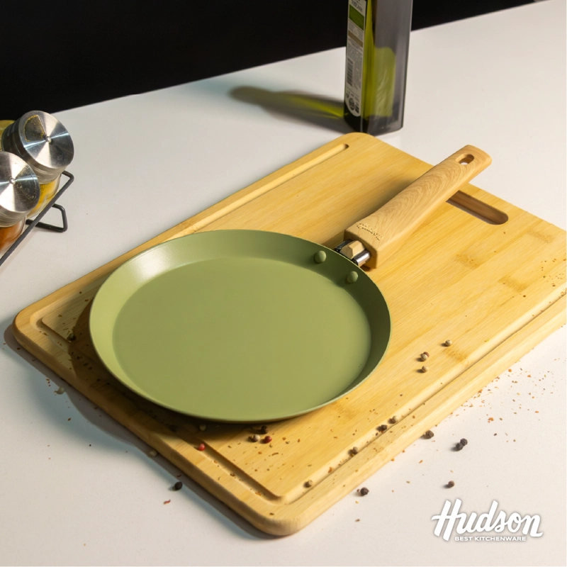 PANQUEQUERA HUDSON OLIVE 22 CM CON ANTIADHERENTE COLOR VERDE OLIVA OLI13 - 5