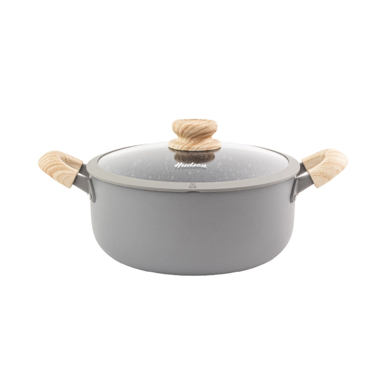 OLLA ANTIADHERENTE 24 CM LINEA GRANITO HUDSON GRIS GRS07 - 1