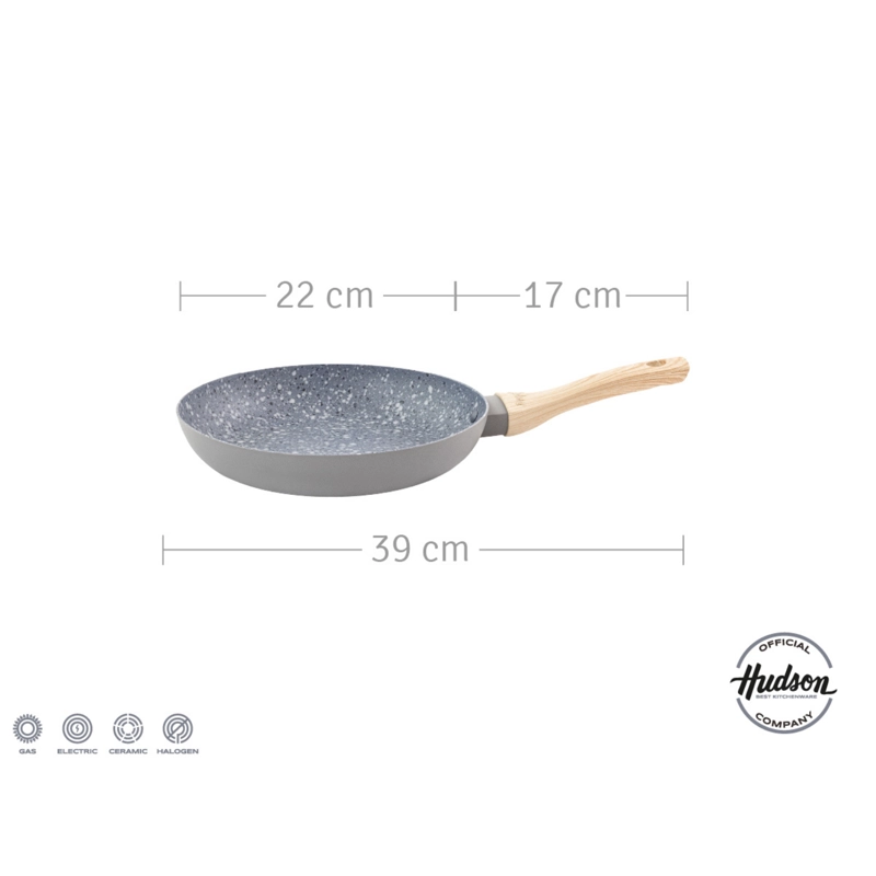 SARTE N 22 CM C/ANTIADHERENTE LINEA GRANITO HUDSON GRIS GRS21 - 2