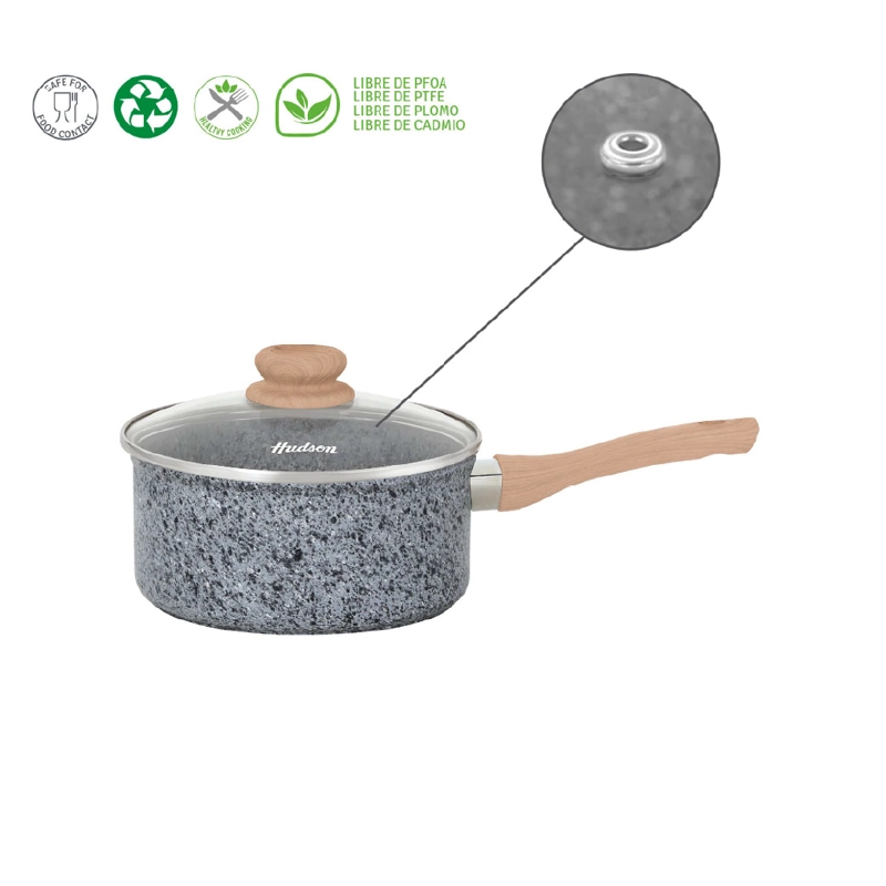 BATERIA DE COCINA STONE 5 PIEZAS PARA INDUCCION HUDSON GRIS STO01 - 2