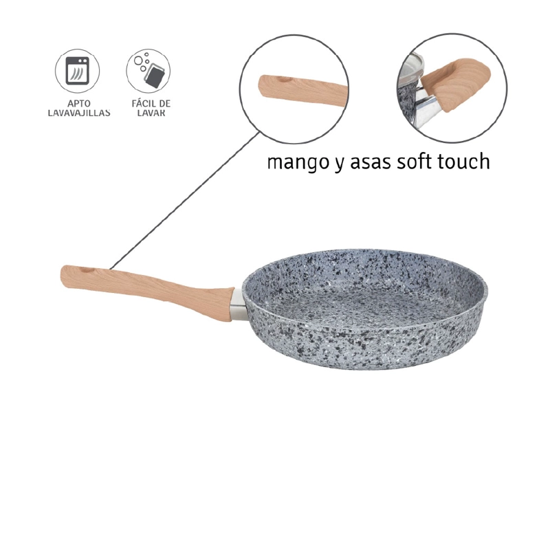BATERIA DE COCINA STONE 5 PIEZAS PARA INDUCCION HUDSON GRIS STO01 - 3