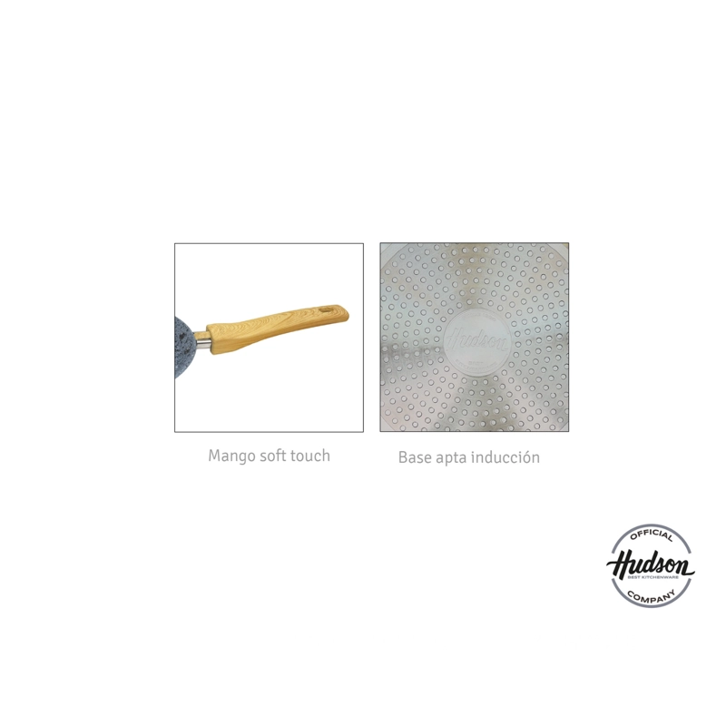 PANQUEQUERA STONE ALUMINIO 22 CM ANTIADHERENTE HUDSON GRIS STO33 - 3