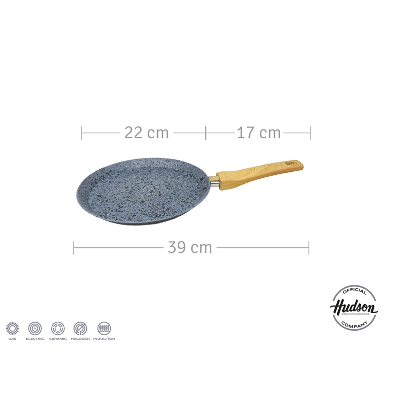 PANQUEQUERA STONE ALUMINIO 22 CM ANTIADHERENTE HUDSON GRIS STO33 - 4