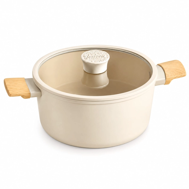 OLLA 28CM ANTIADHERENTE CERAMICO HARMONY INDUCCION BEIGE HAR09 - 1