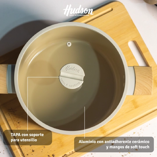 OLLA 28CM ANTIADHERENTE CERAMICO HARMONY INDUCCION BEIGE HAR09 - 3