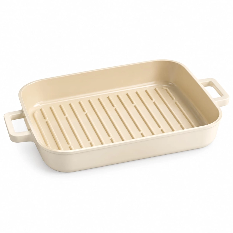 PLANCHA GRILL 28 CM HUDSON HARMONY ANTIADHERENTE CERAMICO INDUCCION CREMA HAR29 - 1