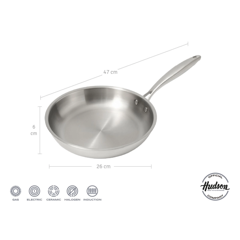 SARTE N DE ACERO INOXIDABLE DE 26 CM HUDSON PLATEADO W26 - 4