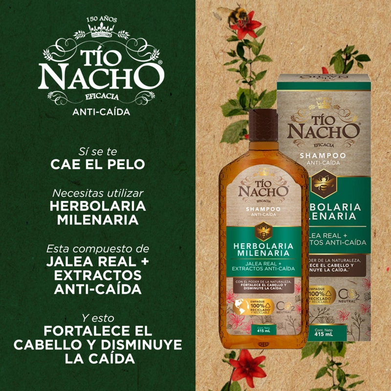 SHAMPOO CABELLO TÍO NACHO HERBOLARIA 415 ML - 6