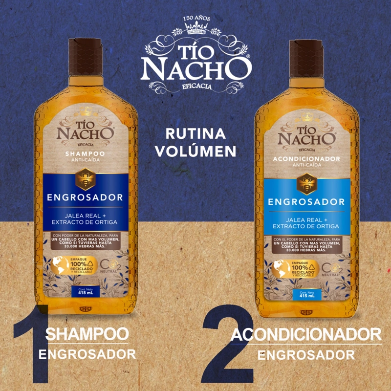 SHAMPOO CABELLO TÍO NACHO ENGROSADOR 415 ML - 4