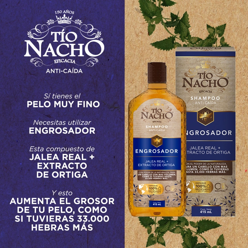 SHAMPOO CABELLO TÍO NACHO ENGROSADOR 415 ML - 5