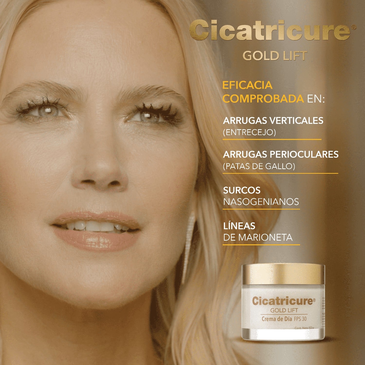 CREMA ROSTRO CICATRICURE GOLD LIFT DIA 50 G - 7