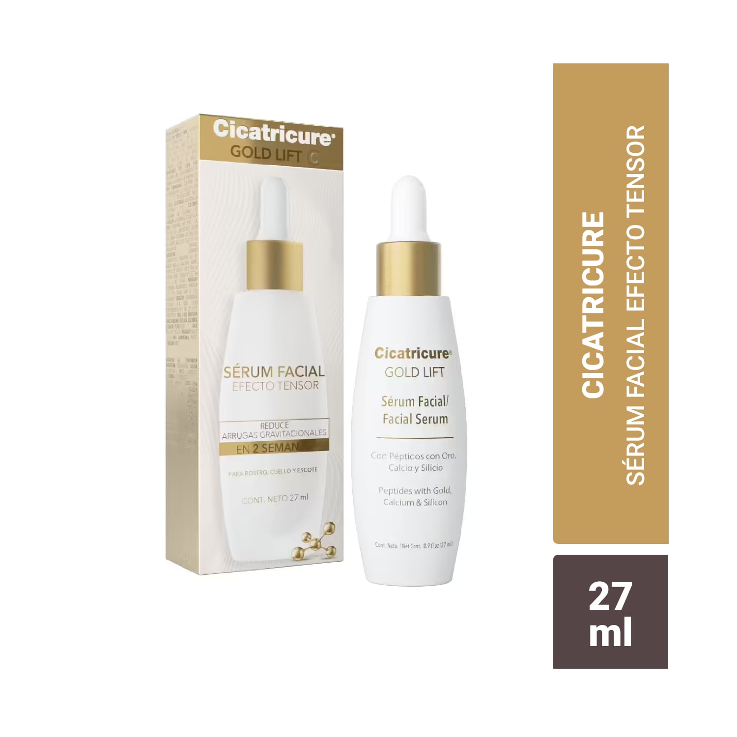 HIDRATANTE ROSTRO CICATRICURE GOLD LIFT SERÚM FACIAL 27 ML - 2