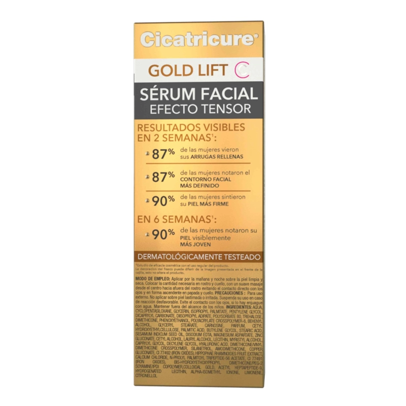 HIDRATANTE ROSTRO CICATRICURE GOLD LIFT SERÚM FACIAL 27 ML - 4