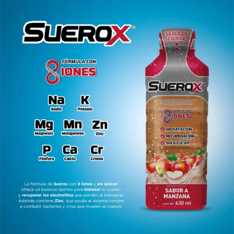 SUEROX BEBIDA ISOTONICA MANZANA 630 ML - 2