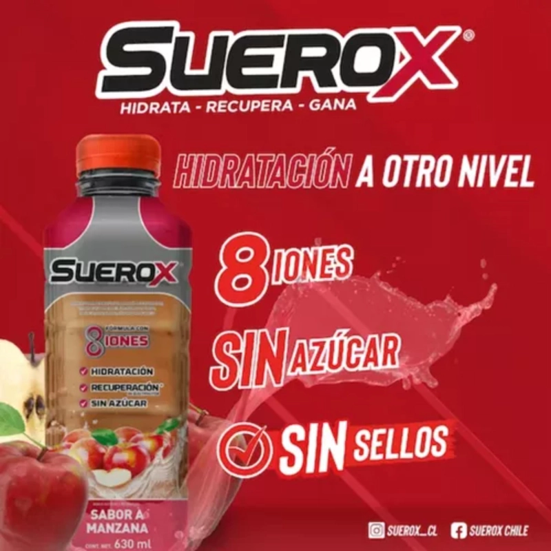 SUEROX BEBIDA ISOTONICA MANZANA 630 ML - 3