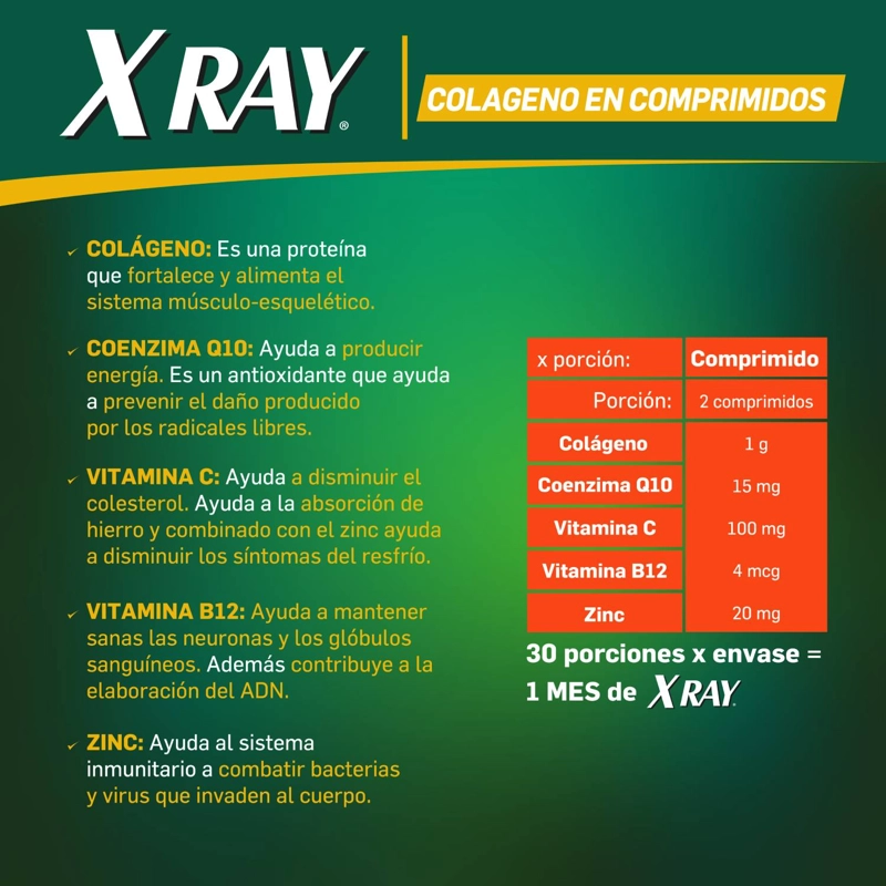 SUPLEMENTO XRAY X-RAY COLAGENO COMPRIMIDOS 60 UN - 5