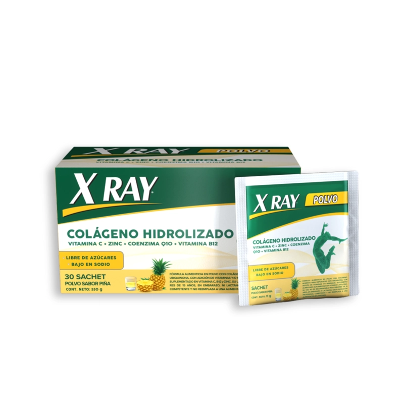 X RAY COLAGENO EN POLVO SABOR A PIÑA 30 SACHET - 1