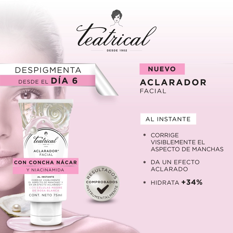 TRATAMIENTO ANTIEDAD ROSTRO TEATRICAL 75 ML ACLARADORA FACIAL - 4