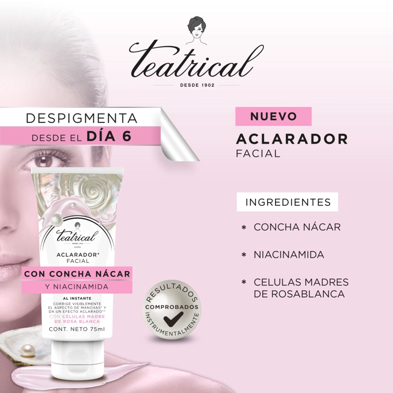 TRATAMIENTO ANTIEDAD ROSTRO TEATRICAL 75 ML ACLARADORA FACIAL - 5